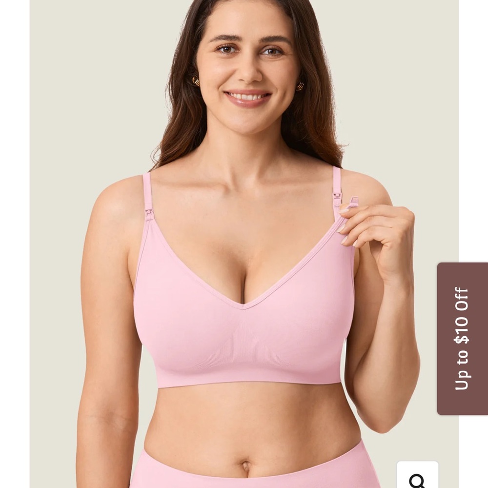 Momanda Pink Seamless soft knit Nursing Bra NEW